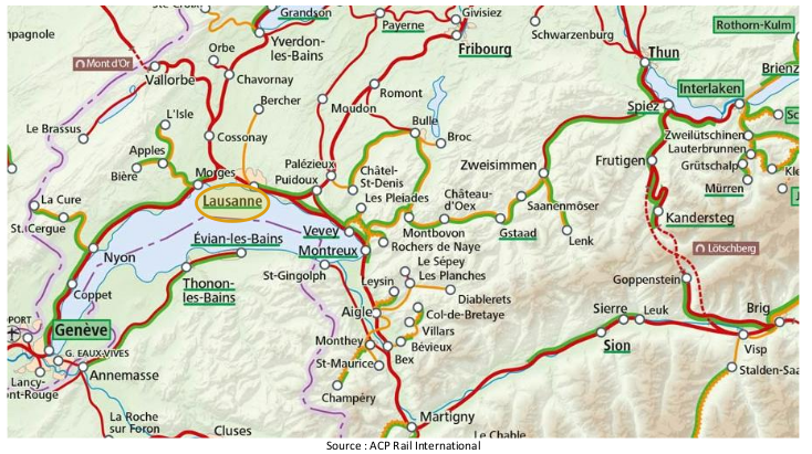 carte du voyage Train-Access en Suisse (avril 2024) 